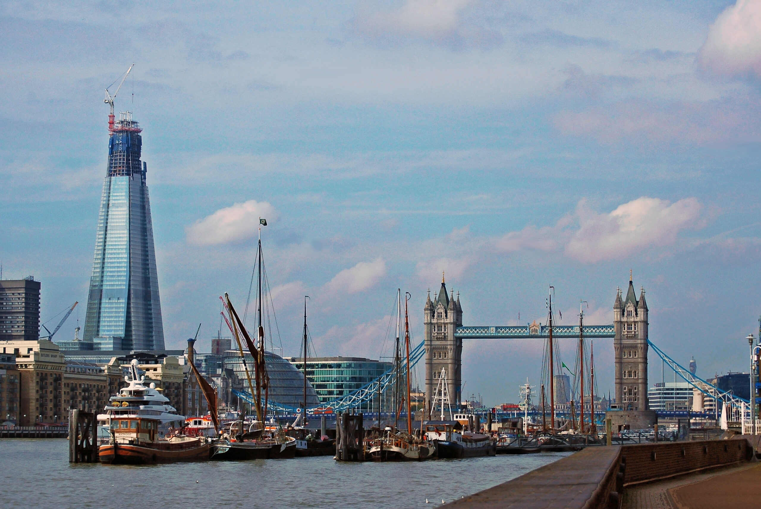 View across the City of London office towers on an overcast day