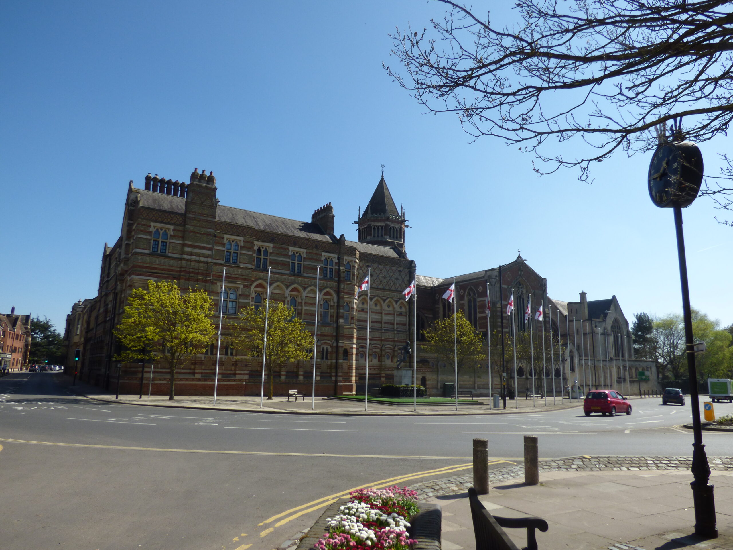 Newly completed UK apartment blocks viewed from a residential street
