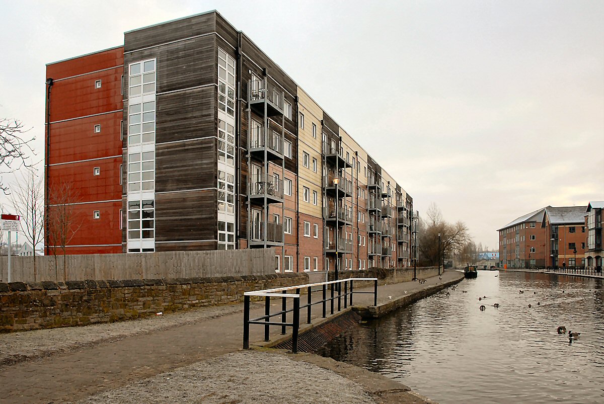 New apartment development overlooking a busy street in Leeds