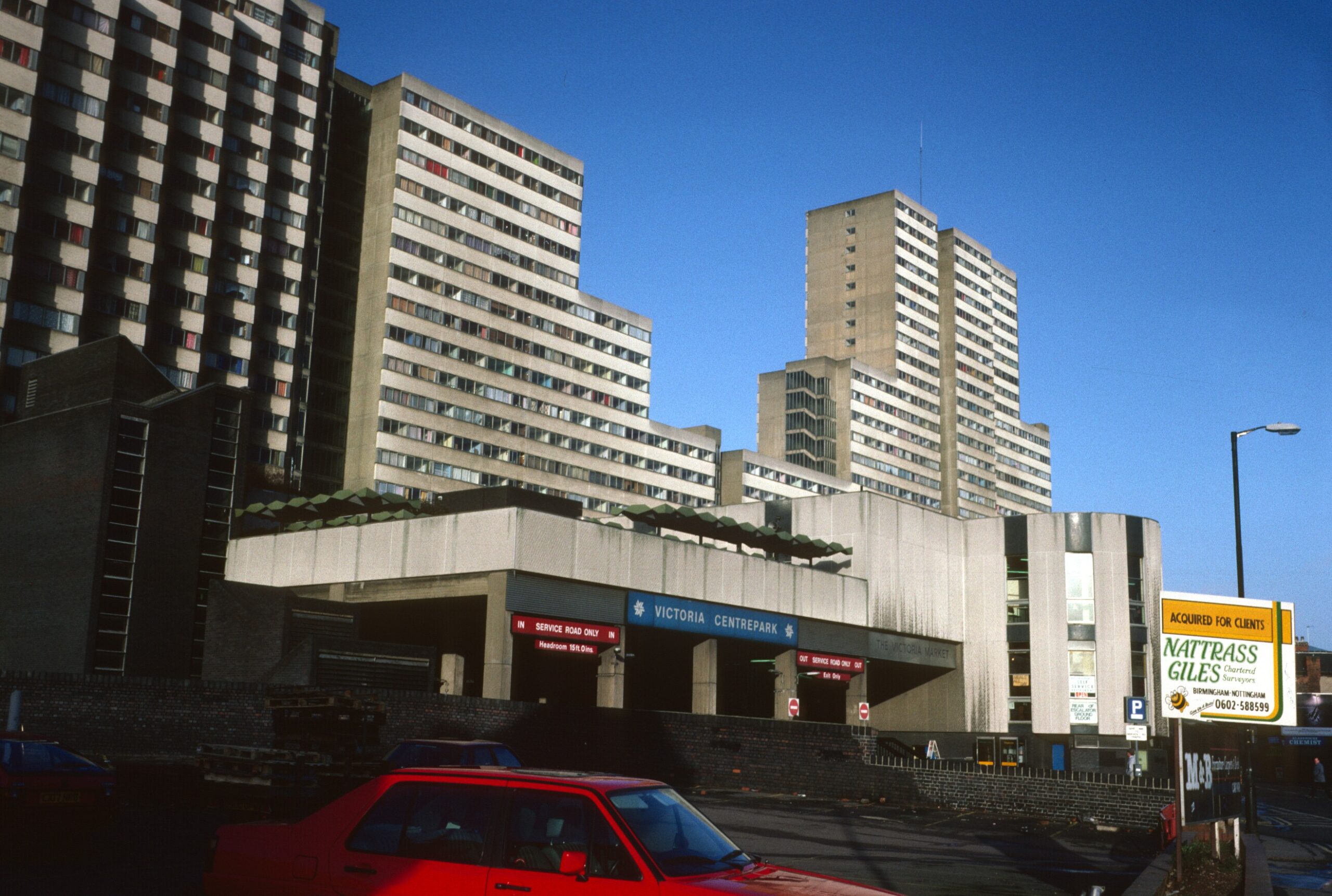 Pedestrians near mixed-use buildings in Nottingham city centre
